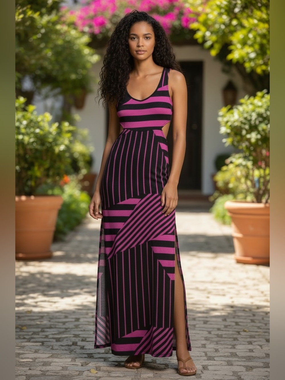2B BeBe Long Maxi Cut Out Sides Dress